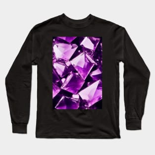 Jewel Pattern - Violet Amethyst, for a bit of luxury in your life! #6 Long Sleeve T-Shirt